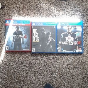Ps4 games (madden 18, uncharted 4, the last of us)